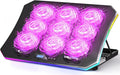 KeiBn Laptop Cooling Pad Gaming Laptop Fan Cooling Pad with 9 Quiet Fans RGB Laptop Cooler for 15.6-17.3 Inch Cooling Pad for Laptop with 7 Height Stands 2 USB Ports Phone Stand-Purple
