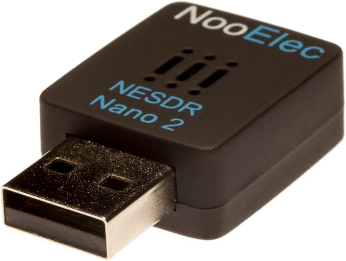 NESDR Nano 2 - Tiny Black RTL-SDR USB Set (RTL2832U R820T2) with MCX Antenna. Software Defined Radio DVB-T and ADS-B Compatible ESD Safe
