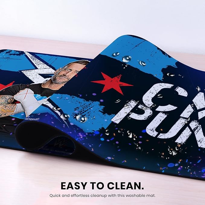 Head Case Designs Officially Licensed WWE Portrait CM Punk 37.4 x 15.75 x 0.16 inches (900 x 400 mm) - XL Gaming Office Desk PC Keyboard Mouse Mat Pad