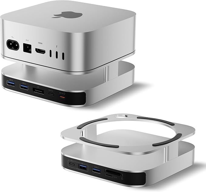 BENFEI Mac mini M4 Dock Mac mini M4 Stand with NVMe SSD Enclosure 4K DisplayPort Hub for Mac mini M4 &ampM4 Pro (2024) 10 Gbps 1 x USB C &amp 1 x USB A 3.2 5 Gbps 3 x USB A 3.0 SD/TF 170 MB/s