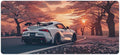 Car Mouse Pad with Stitched Edges Cherry Blossoms JDM Desk Mat Cool Sunset Desk Pad Computer Accessories Gaming Office Decor Keyboard Pads for Desk Rubber 40x90cm