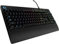 Logitech G213 Prodigy Gaming Keyboard - Wired RGB Backlit Keyboard with Mech-Dome Keys Palm Rest Adjustable Feet Media Controls USB Compatible with Windows – Black