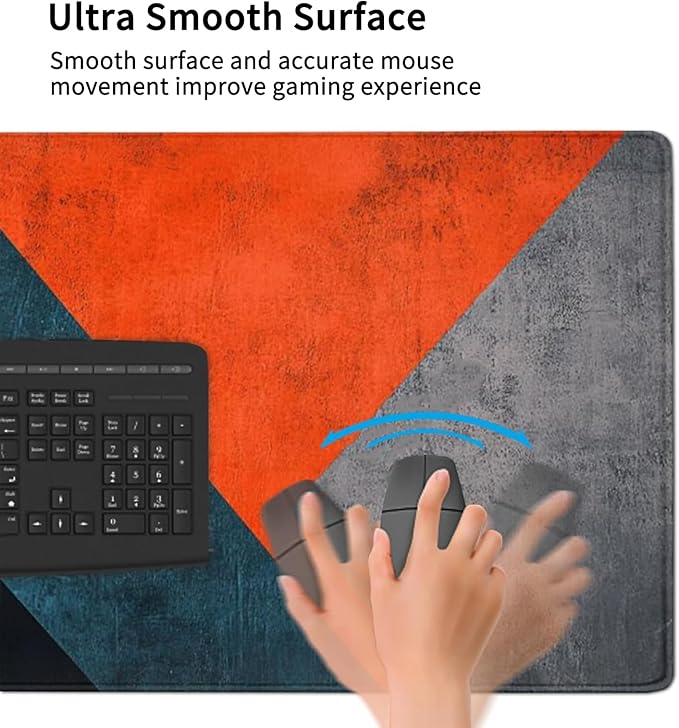 Modern Art Extended Mouse Pad 48 x 24 Abstract Design Desk Mat Non-Slip Rubber Base Large Surface for Gaming and Office Durable Waterproof Vibrant Geometric Colors