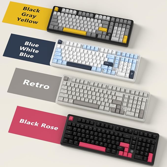 FIRSTBLOOD ONLY GAME. AK980 101-Key Hot-Swappable Mechanical Keyboard Gasket Mount RGB Backlit Programmable Macro Full N-Key Rollover with Dreamscape Linear Switches (Starfall Gray)