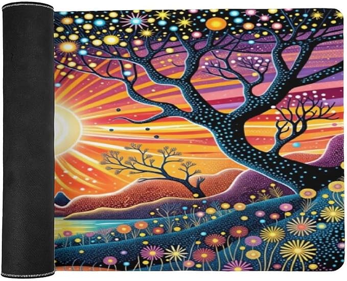 Tree of Life Mouse Pad Gaming Mousepad 36 x 16 Inch Large Desk Mat Keyboard Pads Extend Long XL Mouse Mat with Non-Slip Base Desk Accessories for Home Office Keyboard Mouse