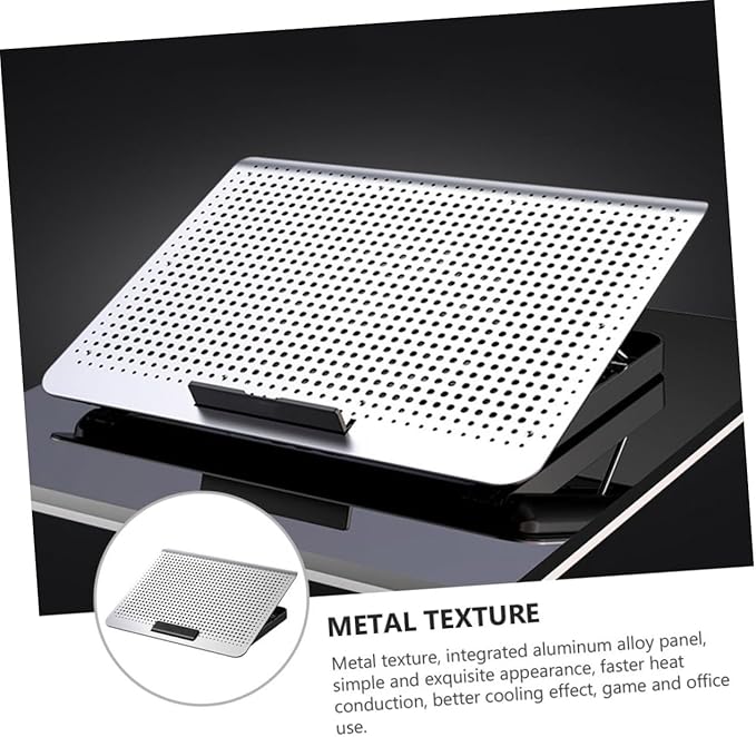 Laptop Cooler Stand with Adjustable Silent Fan Aluminum Alloy Notebook Radiator for Heat Dissipation Ergonomic Cooling Accessory for Home Office and School Use