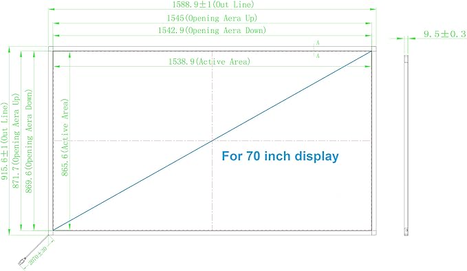 70 Inch 10 Points Interactive Infrared IR Touch Screen Overlay Frame Free Driver Design for Touch TV Touch Monitor Interactive White Board Touch Kiosks and Digital Signage