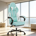 Gaming Chair with Footrest Ergonomic Computer Gaming Chair with Massage Lumbar Support and Pocket Spring Cushion Reclining Adult Gaming Chair for Home Office (Green)