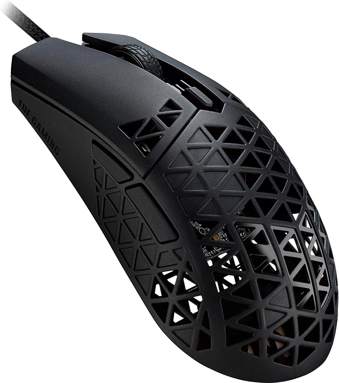ASUS TUF M4 Air Wired Gaming Mouse - P307 Durable and Ultralight Air Shell Design 16000 dpi Optical Sensor Six Tactile programmable Buttons IPX6 Water Resistance Black Color