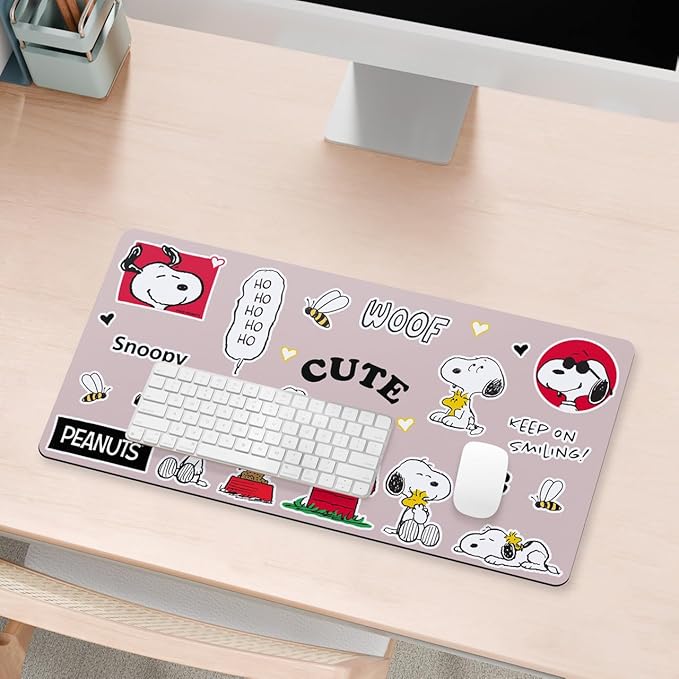 Head Case Designs Officially Licensed Peanuts Snoopy Pattern Graphics 23.62 x 11.81 x 0.12 inches (600 x 300 mm) - L Gaming Office Desk PC Keyboard Mouse Mat Pad