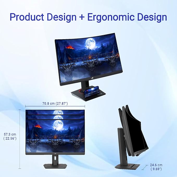 ASUS ROG Strix 32 QHD Curved Gaming Monitor - 280Hz Ultrafast Refresh Rate 2560x1440 Fast VA Display 1ms GTG ELMB Sync USB-C HDR400 DP HDMI USB-CTripod Socket DisplayWidget Center