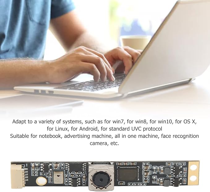 5MP Camera Module with 87° Wide Angle Lens Auto Focus USB Webcam Board with Built-in Digital Microphone - Distortion Free Clear Imaging Plug &amp Play for PC Android Face Recognition