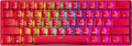 Mechanical Gaming Keyboard - 61 Keys Multi Color RGB Illuminated LED Backlit Wired Programmable for PC/Mac Gamer (Gateron Optical Yellow Red)