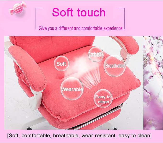 Office Chair Gaming Chair Computer Chair Ergonomic Computer Chair PU Leather Office ChairHigh Back Gaming Chair Height Adjustable Swivel Chair Tilt Recliner ChairModern Girls Desk Chair fo