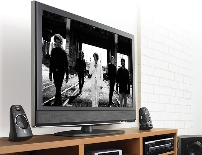Logitech Z623 2.1 Speaker System 2 Satellite Speakers 7 Bass Reflex Subwoofer Integrated Controls with 3.5mm Auxiliary RCA inputs and Headphone Output (Renewed)