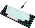 Snpurdiri 60% Wired Gaming Keyboard 61 Keys RGB Backlit Ultra-Compact Small Gaming Keyboard for PC/Mac Gamer Typist Travel Easy to Carry on Business Trip(Black-White)
