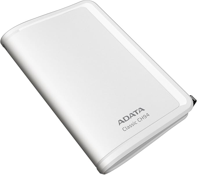 ADATA USA CH94-500GB 2.5PORTABLE HDD with wrap White