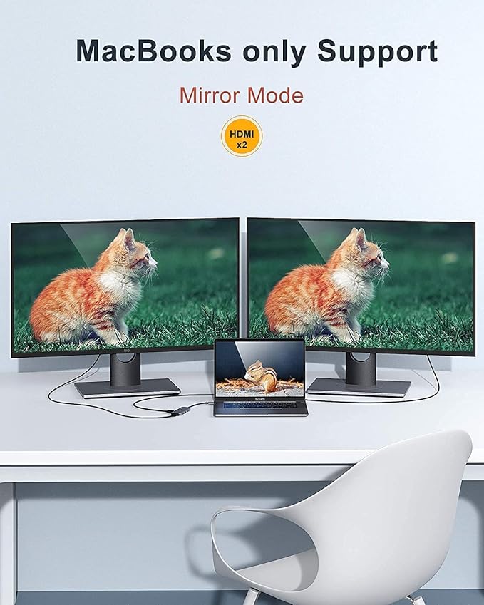 Docking Station USB C to Dual HDMI Adapter MOKiN USB C Hub Dual HDMI Monitors for WindowsUSB C Adapter with Dual HDMI3 USB PortPD Compatible for Dell XPS 13/15 Lenovo Yogaetc