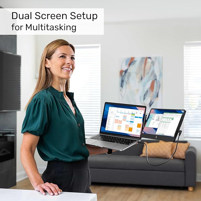 SideTrak Swivel 12.5 Portable Monitor for Laptop Patented Swivel Hinge Laptop Screen Extender | FHD Dual Screen w/Kickstand USB or HDMI Mac PC Chromebook Compatible (Single Monitor)