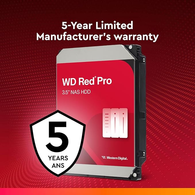 Western Digital 14TB WD Red Pro NAS Internal Hard Drive HDD - 7200 RPM SATA 6 Gb/s CMR 512 MB Cache 3.5 - WD141KFGX