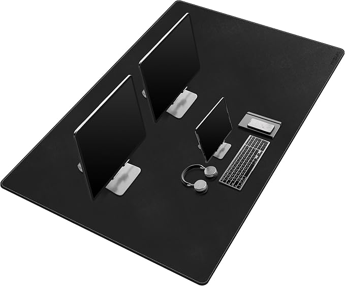 Mydours 55x28 Extra Large Desk Mat - Full Desk Blotter Pad Desktop Computer Desk Mat Waterproof Desk Protector Mat Large Mouse Pad for Desk for Writing Workspace Home and Office (Black)