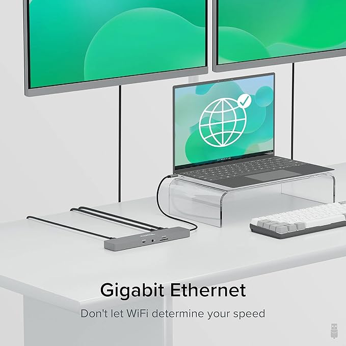 Plugable 11-in-1 USB-C Hub 100W USB-C Pass-Through Laptop Docking Station Dual Monitor 4K 60Hz HDMI Compatible with Thunderbolt Windows Chromebooks Displays Mirrored on Mac