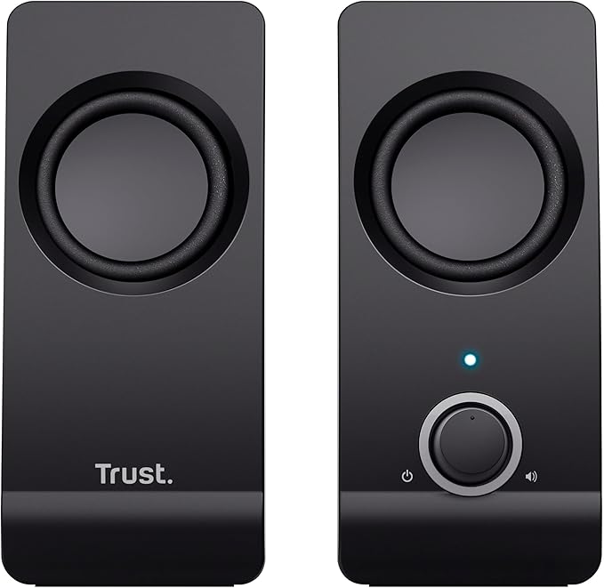 Trust Remo 2.0 PC Speakers 16W (8W RMS) USB Powered Jack 3.5mm Stereo Speaker Set with Volume Control Compact Sound System for Computer and Laptop - Black