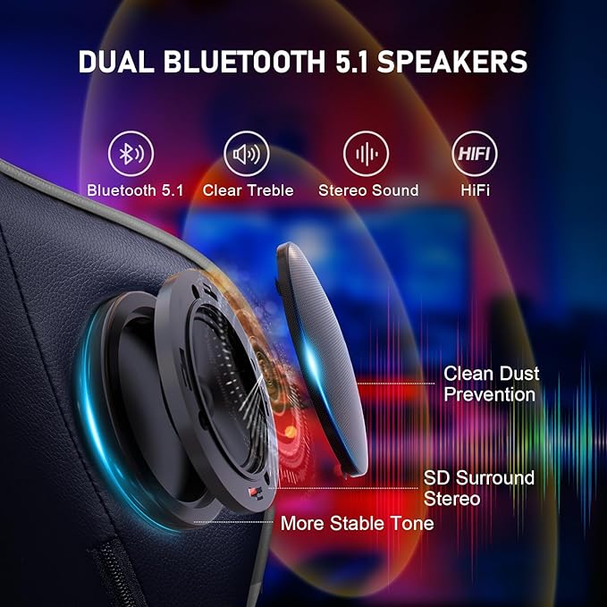 GTRACING Gaming Chair with Footrest Speakers Video Game Chair Bluetooth Music Heavy Duty Ergonomic Computer Office Desk Chair Camouflage