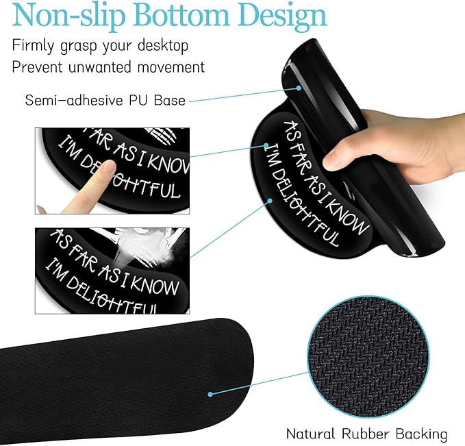 Ergonomic Mouse Pad with Wrist Rest Desk Mat Set Skeleton Gaming Mouse Pads Keyboard Mat Wrist Rest Cup Coaster Funny Office Desk Accessories