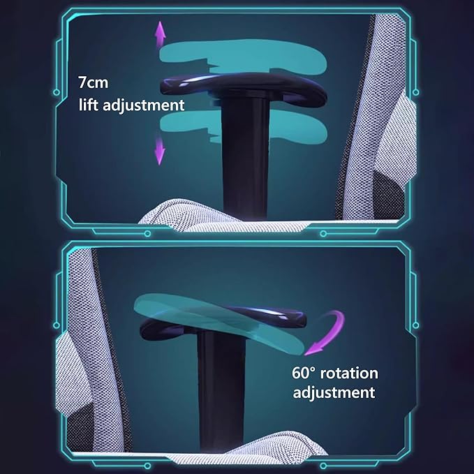 Video Game Chairs with Footrest Comfortable Fabric Gamer Chair for Adults High Back Gaming Chair Reclining Computer Chair with Headrest and Lumbar Support