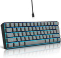 Snpurdiri 60% Wired Gaming Keyboard RGB Backlit Ultra-Compact 61 Keys 60 Percent Mini Gaming Keyboard for PC/Mac Gamer Typist Travel Easy to Carry on Business Trip(Iron Grey)