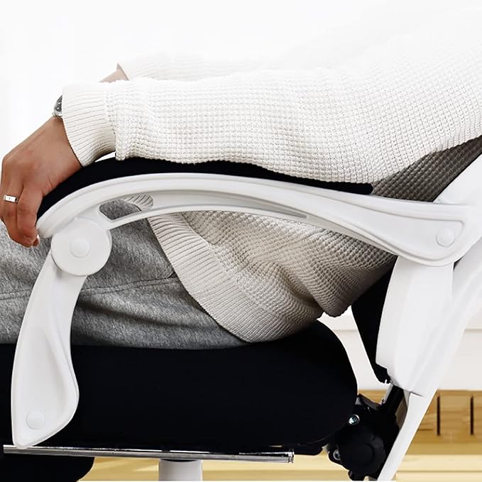 Professional Game Chair Mesh Backrest with a Hidden Leg Drag with Age Armrest with 155 Degree Inclination Game or Office (Grey Without Footrest 1)