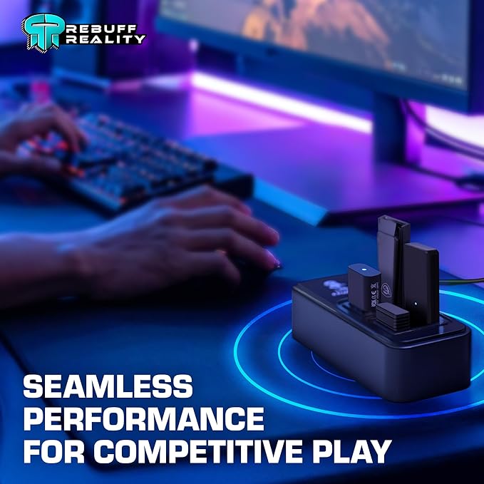 Rebuff Reality 4 Port USB Hub Dongle USB 3.0 Hub for Wireless Interference Reduction for Gaming Stable Connection &amp Lag-Free for Mouse Keyboard Headset Compatible with PC Mac Xbox PlayStat