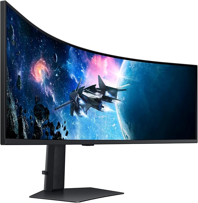 SAMSUNG 49-Inch Odyssey G9 Series DQHD 1000R Curved Gaming Monitor 1ms(GtG) VESA DisplayHDR 1000 240Hz AMD FreeSync Premium Pro Height Adjustable Stand LS49CG954ENXZA 2024 (Renewed) Black
