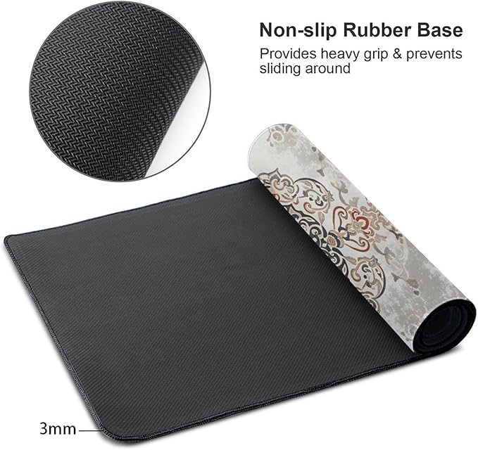 Boho Chic Desk Cover MatExtended Large Mouse PadComputer Laptop Mat Desk Decor for Office Game Home 30x16 Inch