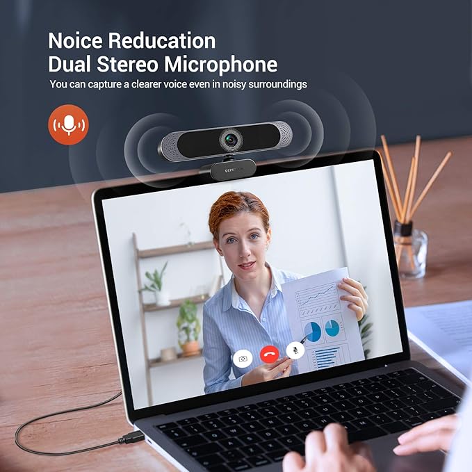 DEPSTECH 4K Webcam DW49 HD 8MP Equipped with Sony Sensor Autofocus Webcam with Microphone Privacy Cover Plug Play USB Computer Web Camera for Pro Streaming/Online Teaching/Video Calling/Zoom/Skype