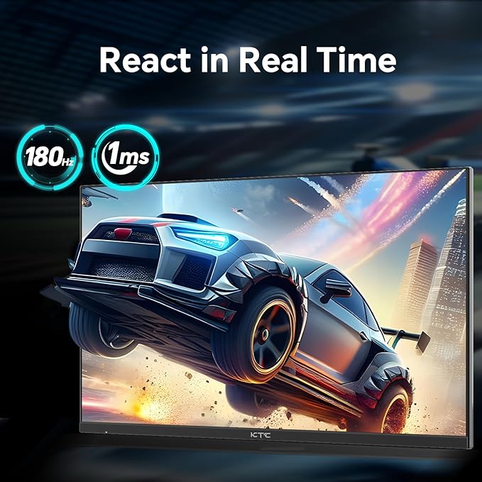KTC 24 Gaming Monitor 180Hz 144hz Monitor QHD(2560x1440p) l Up to 1MS | Fast IPS Monitor |122% SRGB | 2X DP &amp 2X HDM|100×100mm VESA Compatible (Renewed)