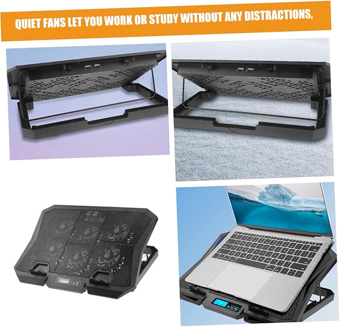 Vaguelly Laptop Cooling Pad 15.6 Inch with 6 Fans Adjustable Speed Quiet Air Cooler Stand Laptop Cooler Holder for Gaming and Office Use