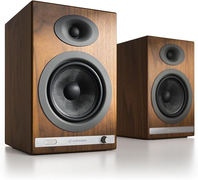 Audioengine HD5 Premium Powered Speakers | 150W Audiophile-Grade Bluetooth 5.0 with aptX HD | Built-in 24-Bit DAC | Real Wood Veneer | Bookshelf Speakers for Home Audio Studios &amp Vinyl