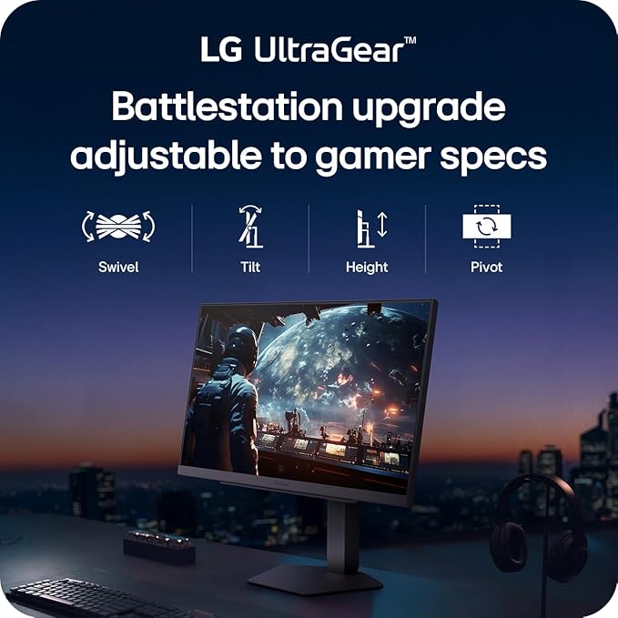 LG 27G810A-B 27-inch Ultragear 4K UHD (3840 x 2160) IPS Gaming Monitor Dual Mode UHD 180Hz or FHD 360Hz 1ms NVIDIA G-Sync AMD FreeSync Premium VESA DisplayHDR 400 HDMI 2.1 Black