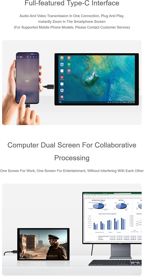 10.1inch 1280×800 IPS Capacitive Touch Display for Raspberry Pi 5/4B/3B/Zero/Zero W/Zero 2W/Pico/Pico W/Pico WH Jetson Nano VisionFive2 PC and Smartphone (10.1HP-CAPLCD Monitor)