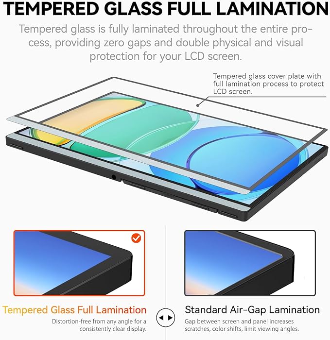 Intehill 14 Portable Monitor WUXGA 1920x1200 Portable Screen with Full-Covered Tempered Glass 16:10 USB-C HDMI External Display with Speakers &amp Stand Travel Monitor Second Screen for Laptop F