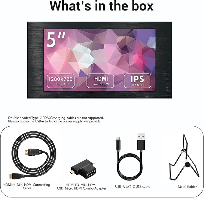 5 inch IPS Small Hdmi Monitor 1280 * 720 Mini LCD Screen Portable Display Monitor