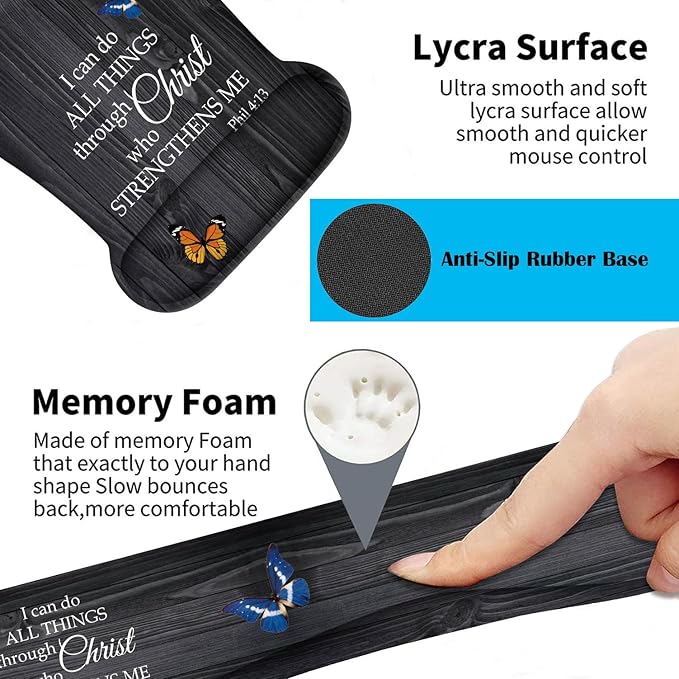 3 in 1 Keyboard Wrist Rest + Mouse Pad and Coaster Ergonomic Gel Mouse Pad and Keyboard Pad Set Comfortable Lightweight for Easy Typing Pain Relie Phil 4-13