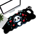 Panda Wearing Headphones Desk Mat Mouse Pad 31.5 x11.8 XL Extended Mousepad Huge Mouse Pads with Stitched Edges Desk Pad for Work Game Office Home
