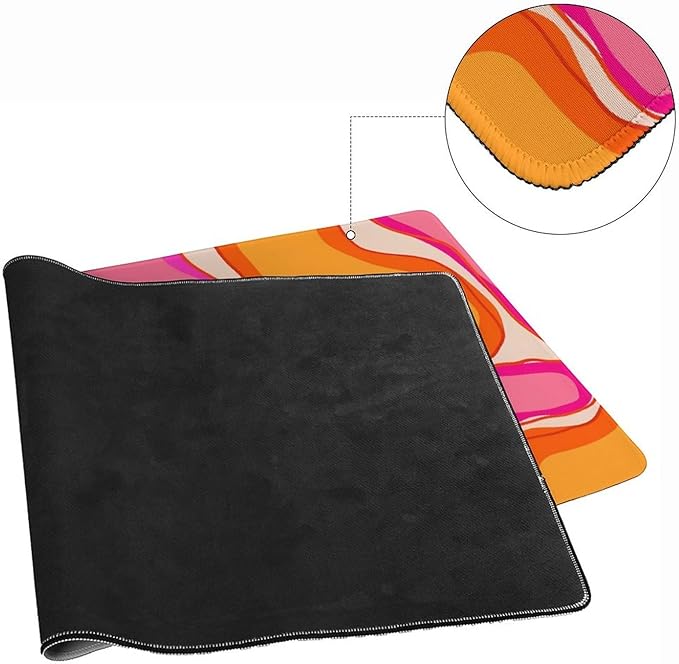 Abstract Mouse Pad Large Desk Mat Extended Keyboard Mouse Pad with Non-Slip Base and Stitched Edge Mouse Mat Desk Pad 36x16 Mouse Pads for Desk Home Office Gaming