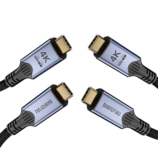 USB-c Cables 2 Pack 3.3FT Type C 100W Fast Charging usbc 20Gbps Data Transfer Cableshigh Speed USB 3.2 Gen 2x2 4K@60Hz Video Compatible with Monitor/Display Thunderbolt 4/3