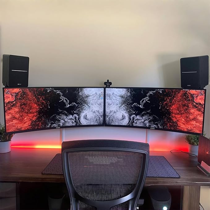 Kado Dual Gaming Monitor Setup - 2-Pack 30 Curved 1800R 200Hz 1ms Ultrawide 21:9 2560x1080 Computer Monitor Stacked Gaming AMD FreeSync Premium VESA Mount HDMI DisplayPort Built-in Speakers