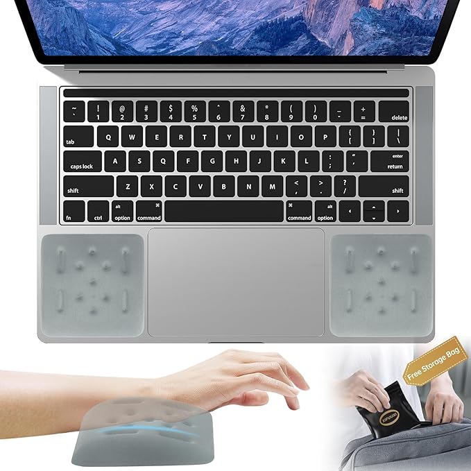 Upgraded Wrist Rest for Laptop Ergonomic Memory Foam Laptop Wrist Pads for Computer Keyboard Wrist Support Cushion for Typing (Greyish-Green)
