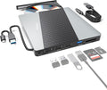 External CD DVD Drive USB 3.0 USB C Portable CD DVD +/-RW Burner DVD Player for Laptop with SD/Micro SD Card Reader 8 in 1 Hub Compatible with Laptop Mac PC Windows Linux